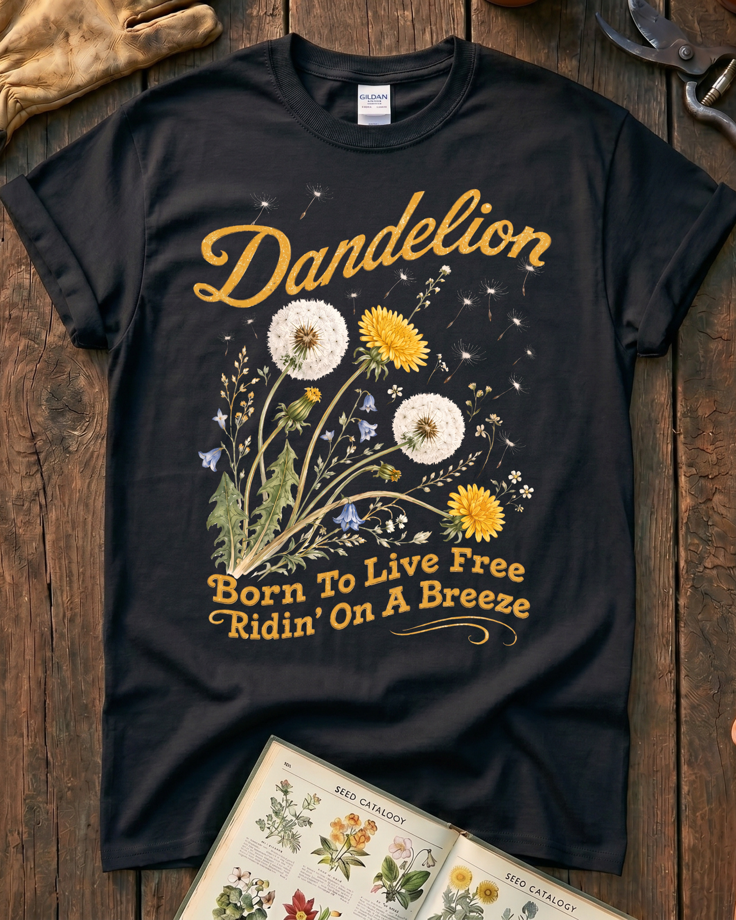 Dandelion Born To Live Free T-Shirt