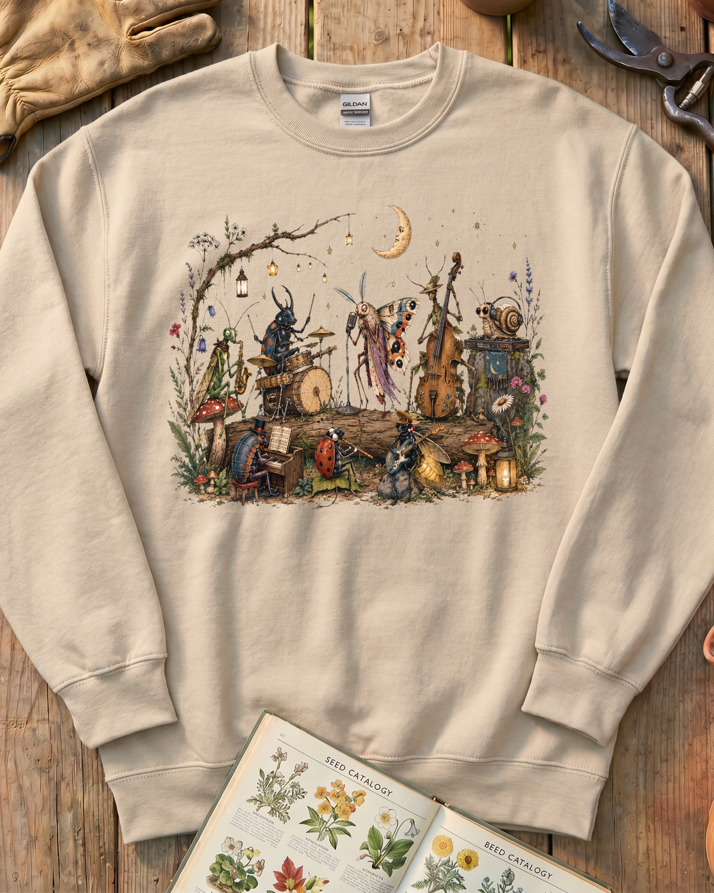 Moonlit Garden Insect Orchestra Sweatshirt
