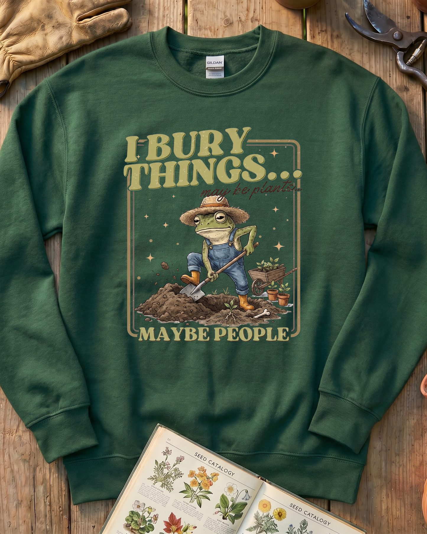 Funny Gardening Frog Sweatshirt