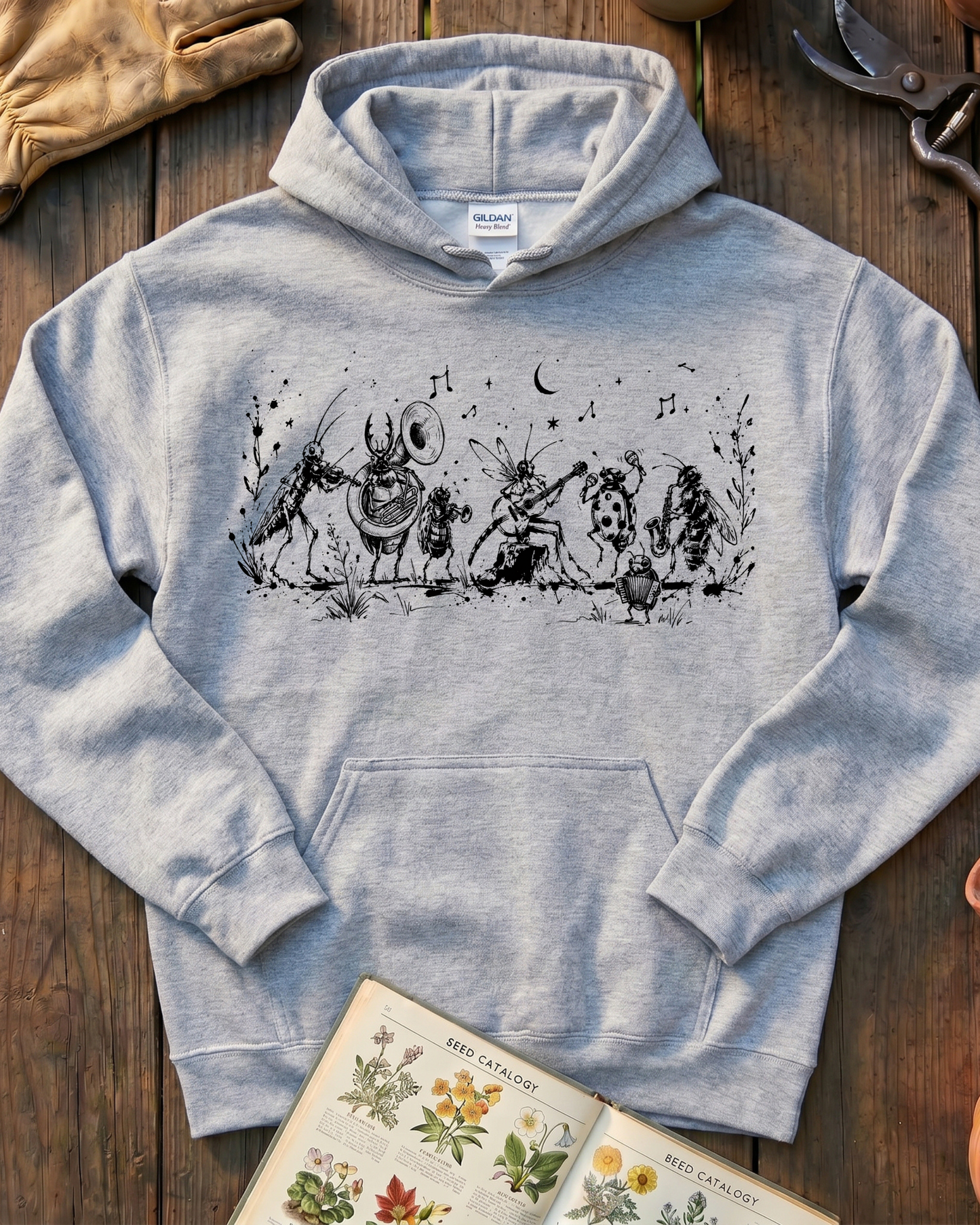 Whimsical Garden Bugs Hoodie