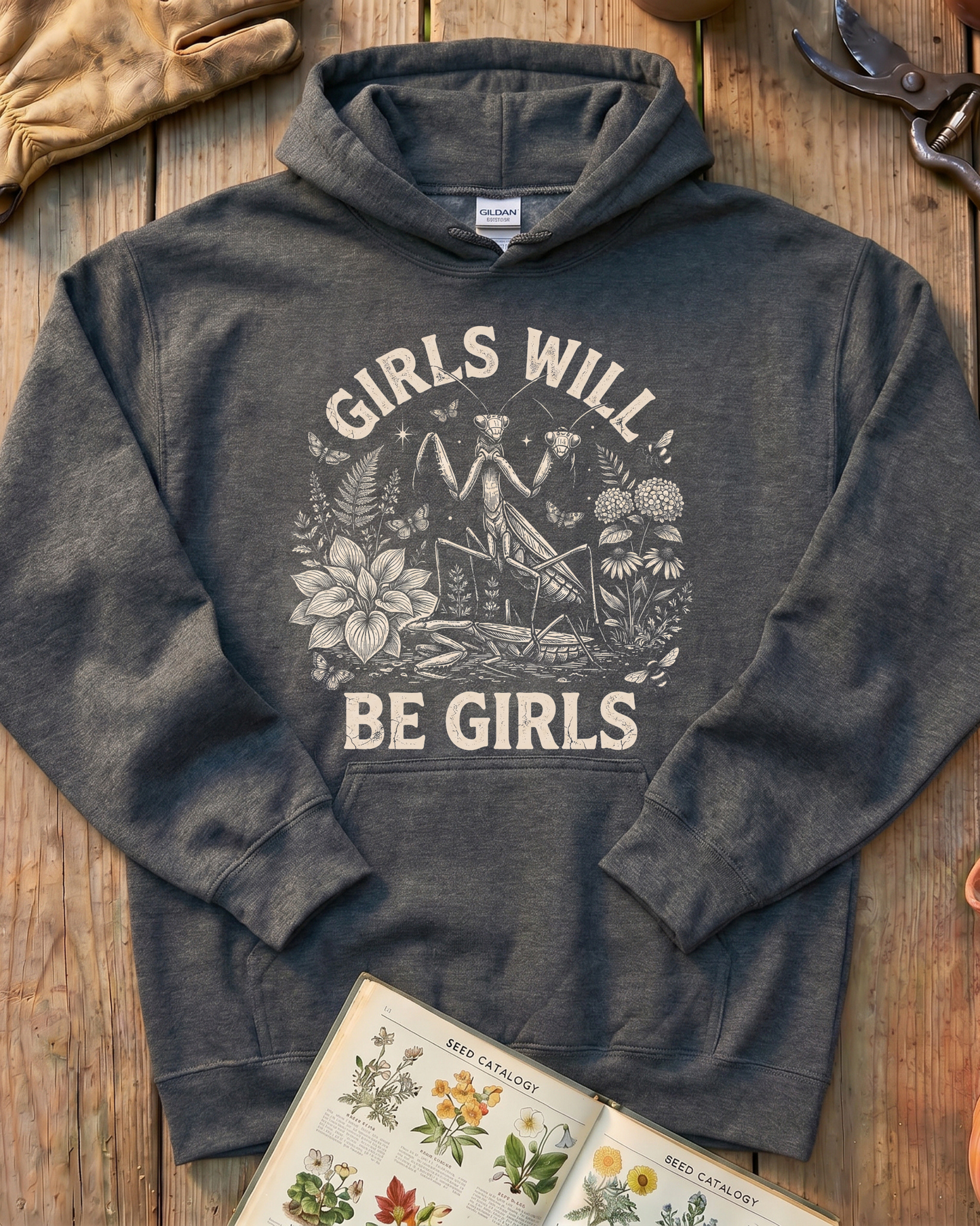 Girls Will Be Girls Praying Mantis Hoodie