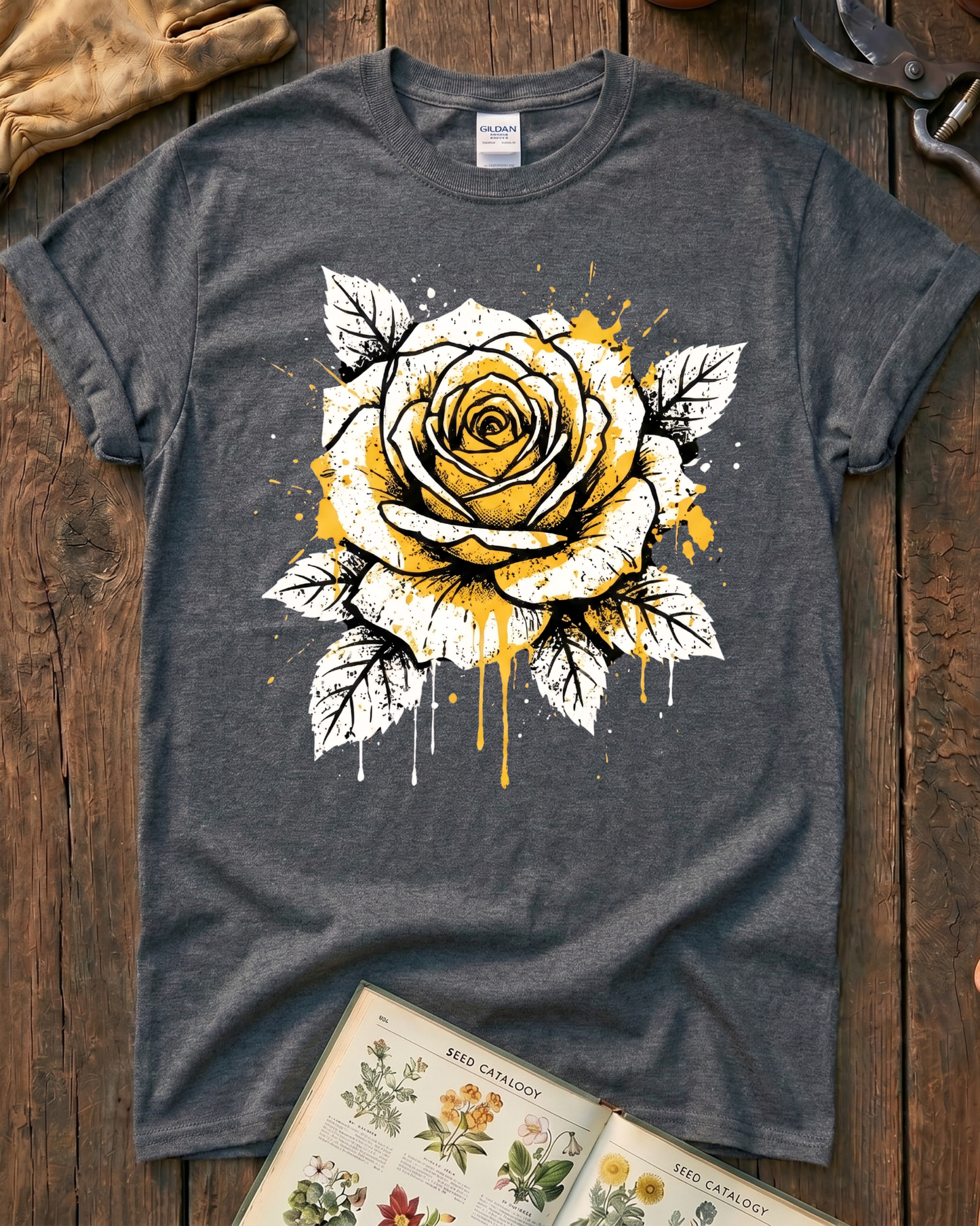 Yellow Ink Rose Garden T-Shirt