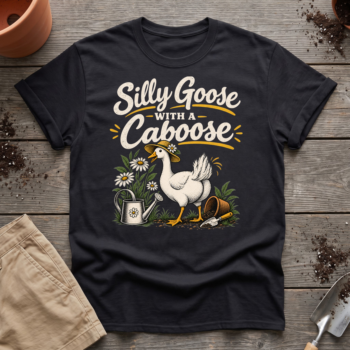 Silly Goose Caboose Garden T-Shirt
