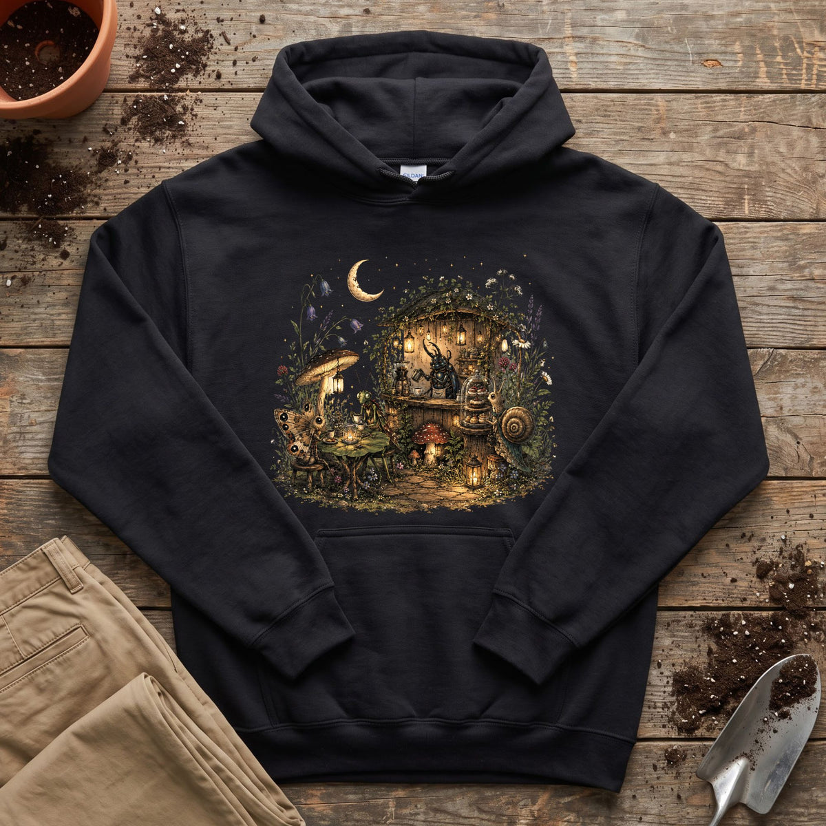 Moonlit Garden Café Hoodie