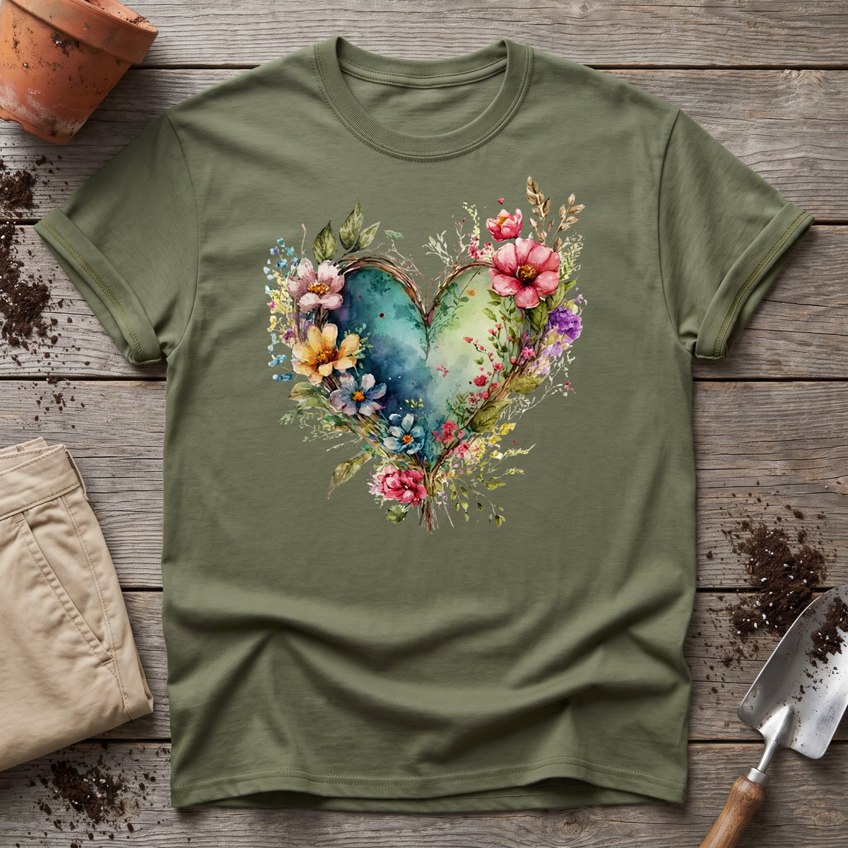 Floral Heart Garden T-Shirt