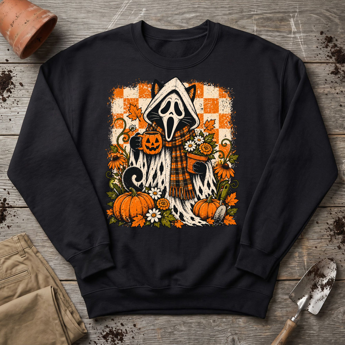 Spooky Garden Cat Sweatshirt