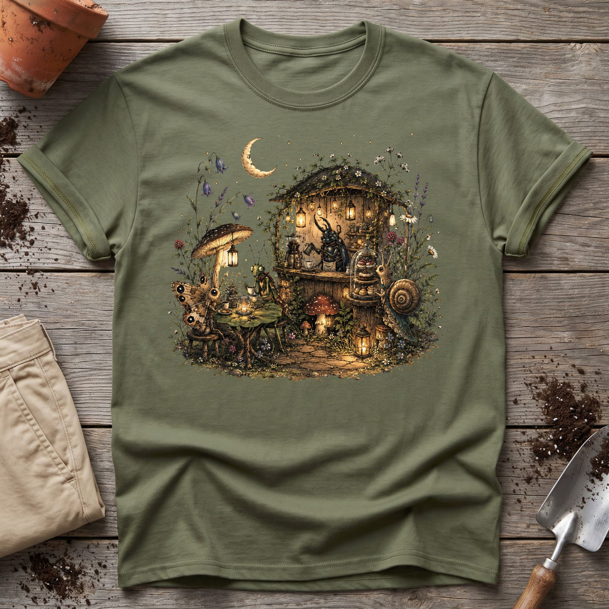 Moonlit Garden Café T-Shirt