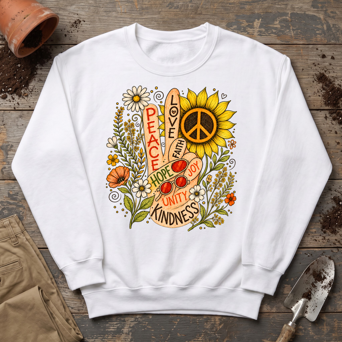 Flower Power Peace Sweatshirt