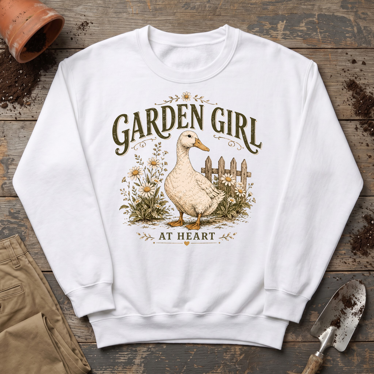 Garden Girl Duck Sweatshirt