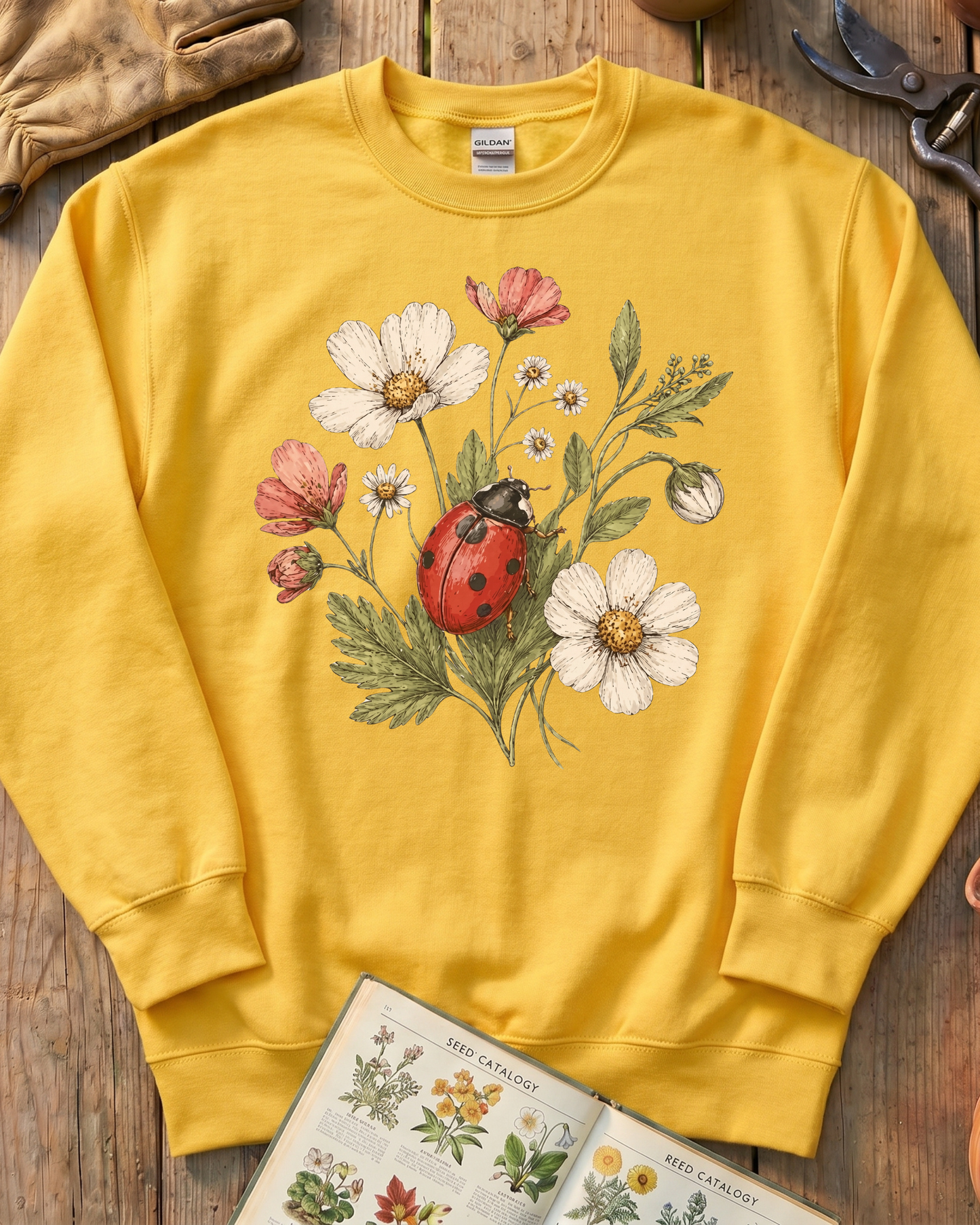 Ladybug Flowers Sweatshirt