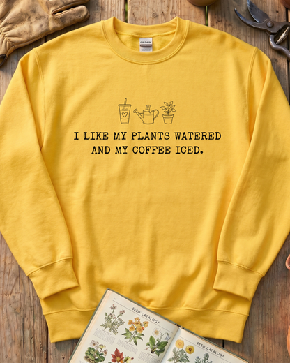 I Like My Plants Watered And My Coffee Iced Hoodie