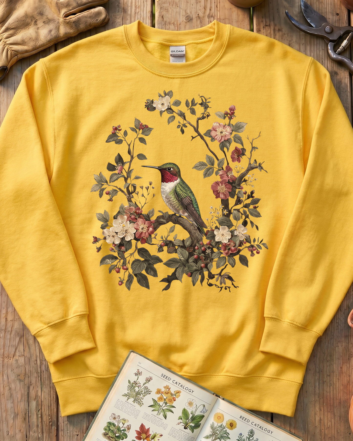 Floral Hummingbird Sweatshirt
