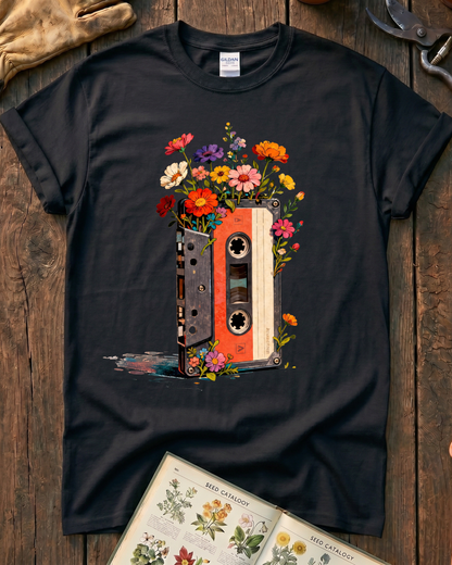 Vintage Cassette Tape Wildflower T-Shirt