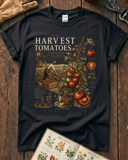 Harvest Tomatoes Vintage Garden T-Shirt