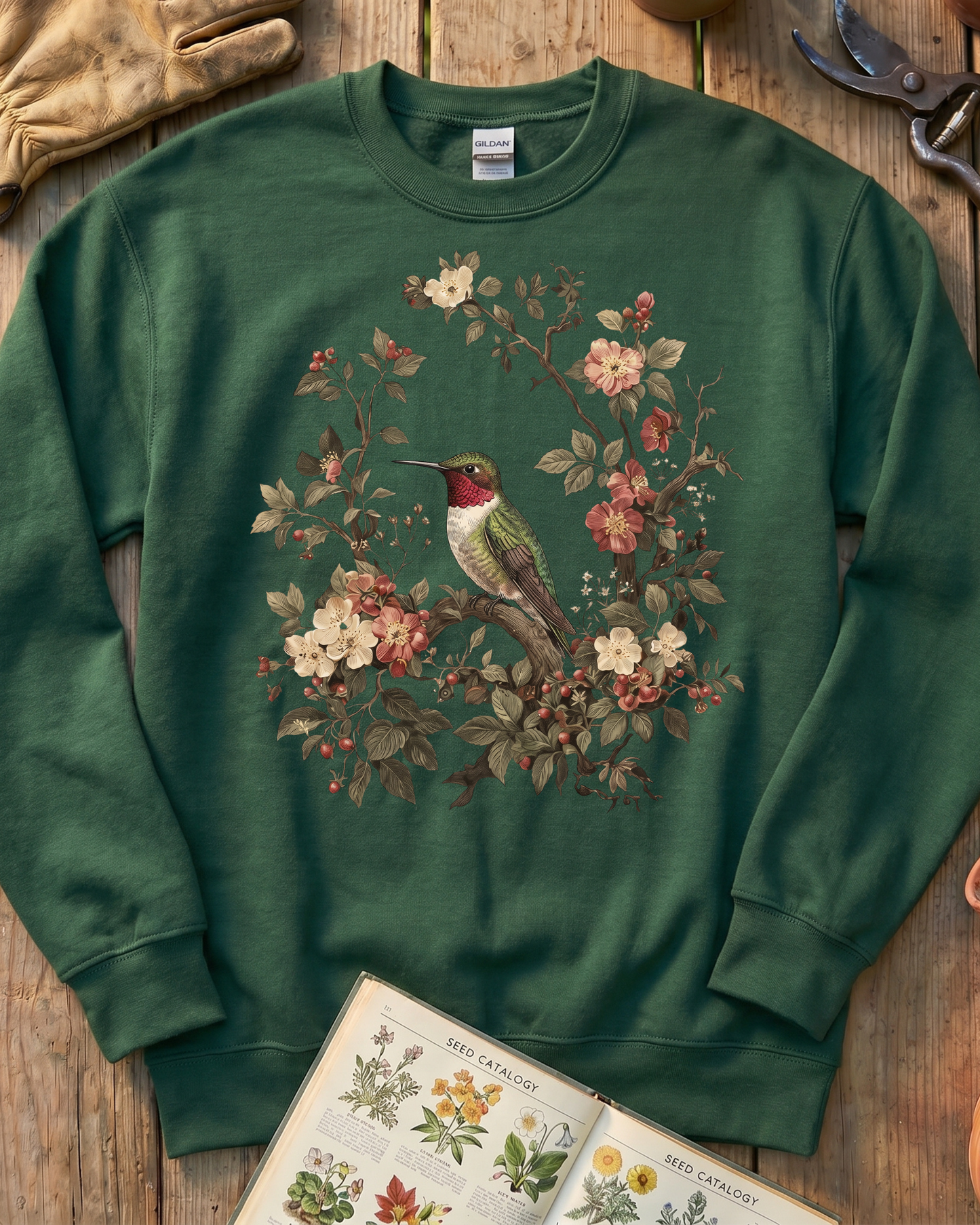 Floral Hummingbird Sweatshirt