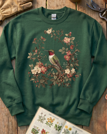 Floral Hummingbird Sweatshirt