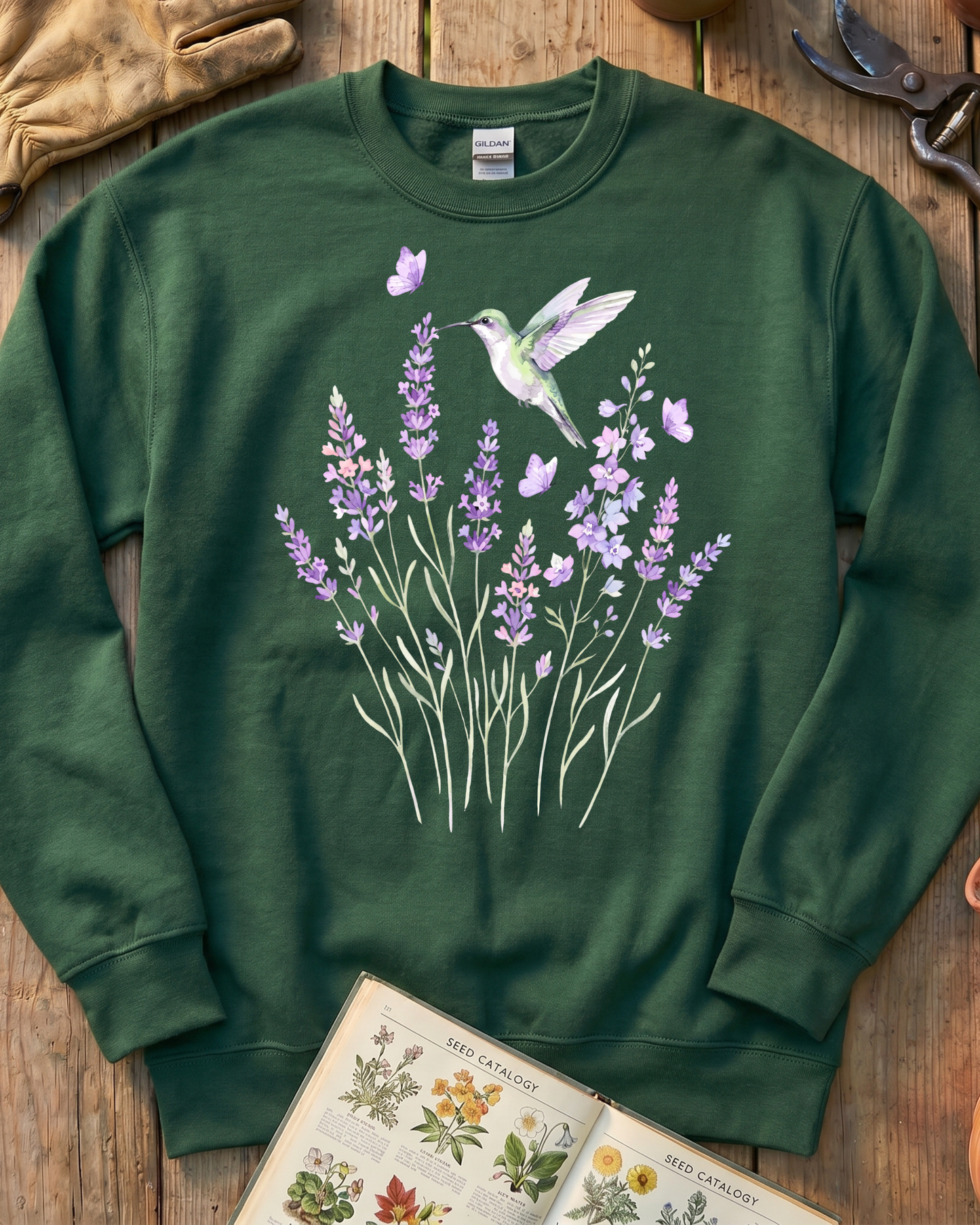 Hummingbird Lavender Sweatshirt