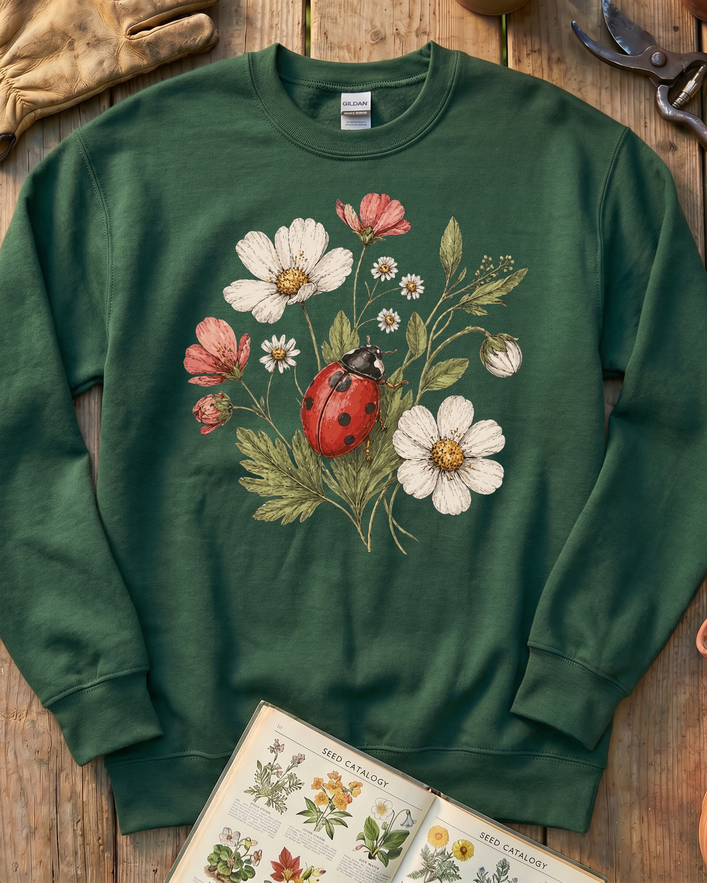 Ladybug Flowers Sweatshirt