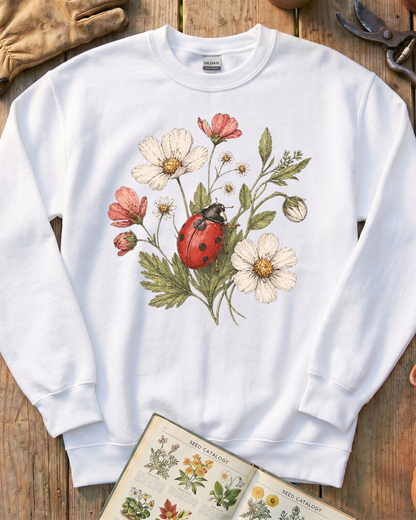 Ladybug Flowers Sweatshirt
