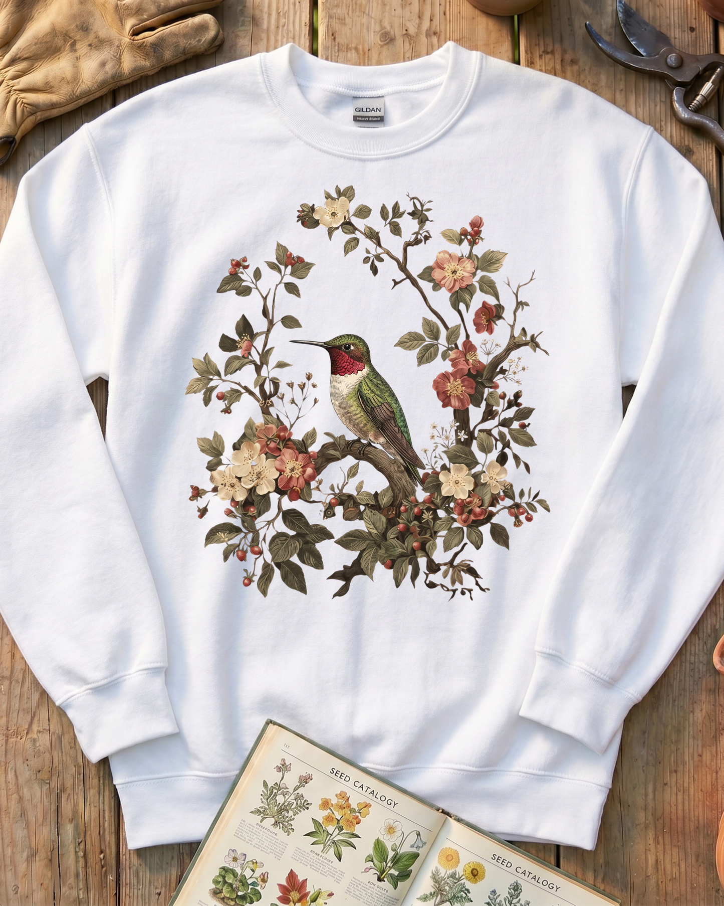 Floral Hummingbird Sweatshirt