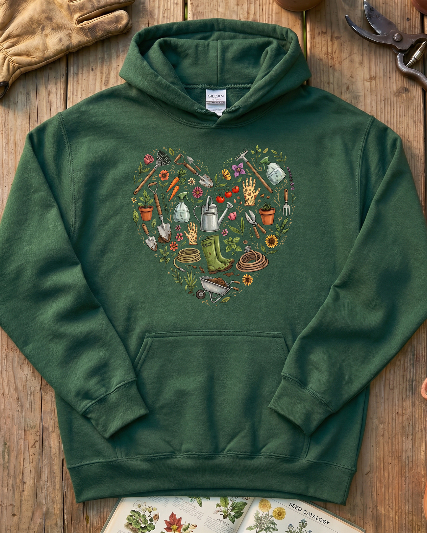 Women Plant Love Heart Hoodie