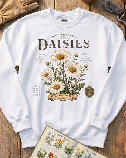 Daisy Seed Catalog Vintage Botanical Sweatshirt