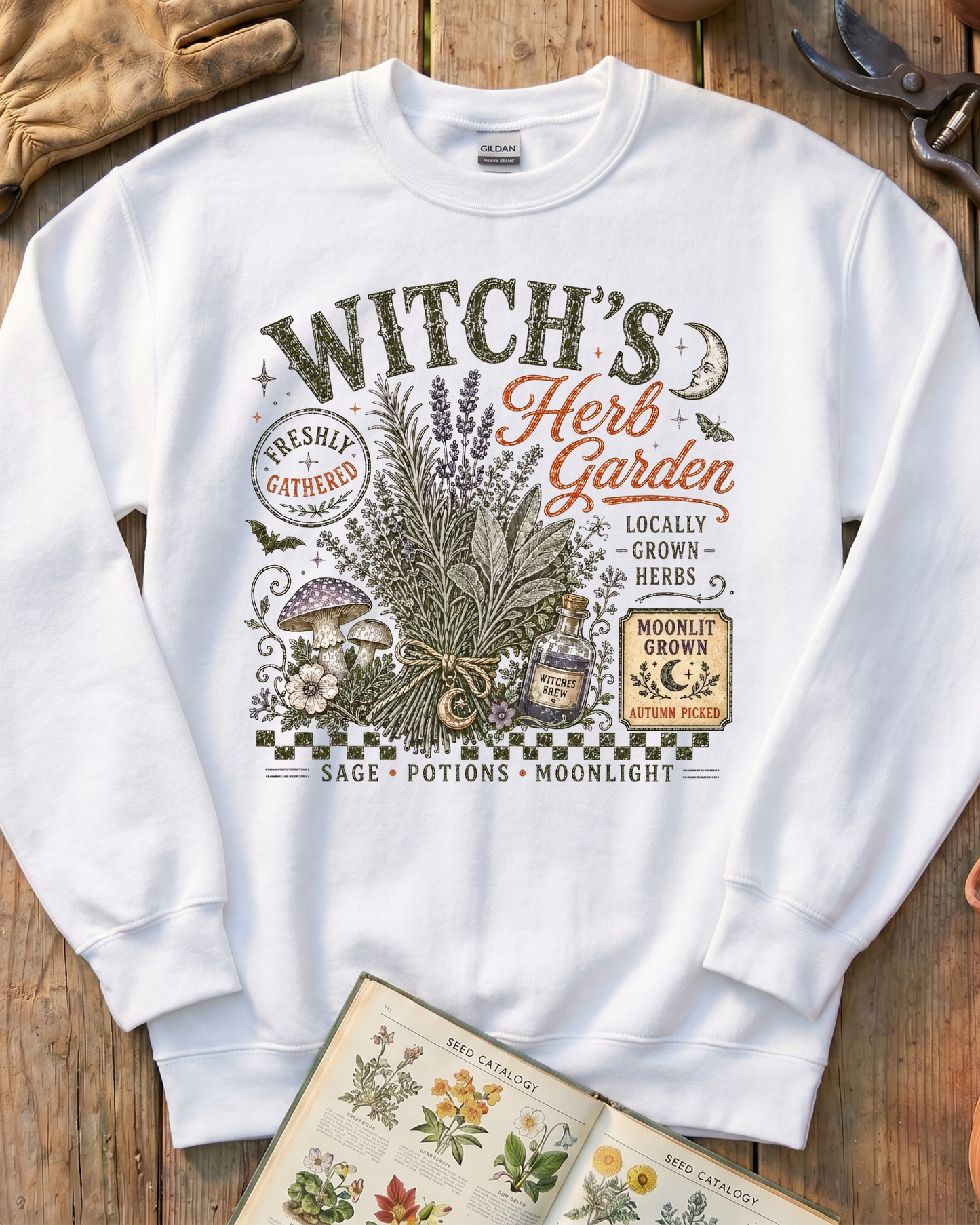 Autumn Witch Herb Garden Sweatshirt