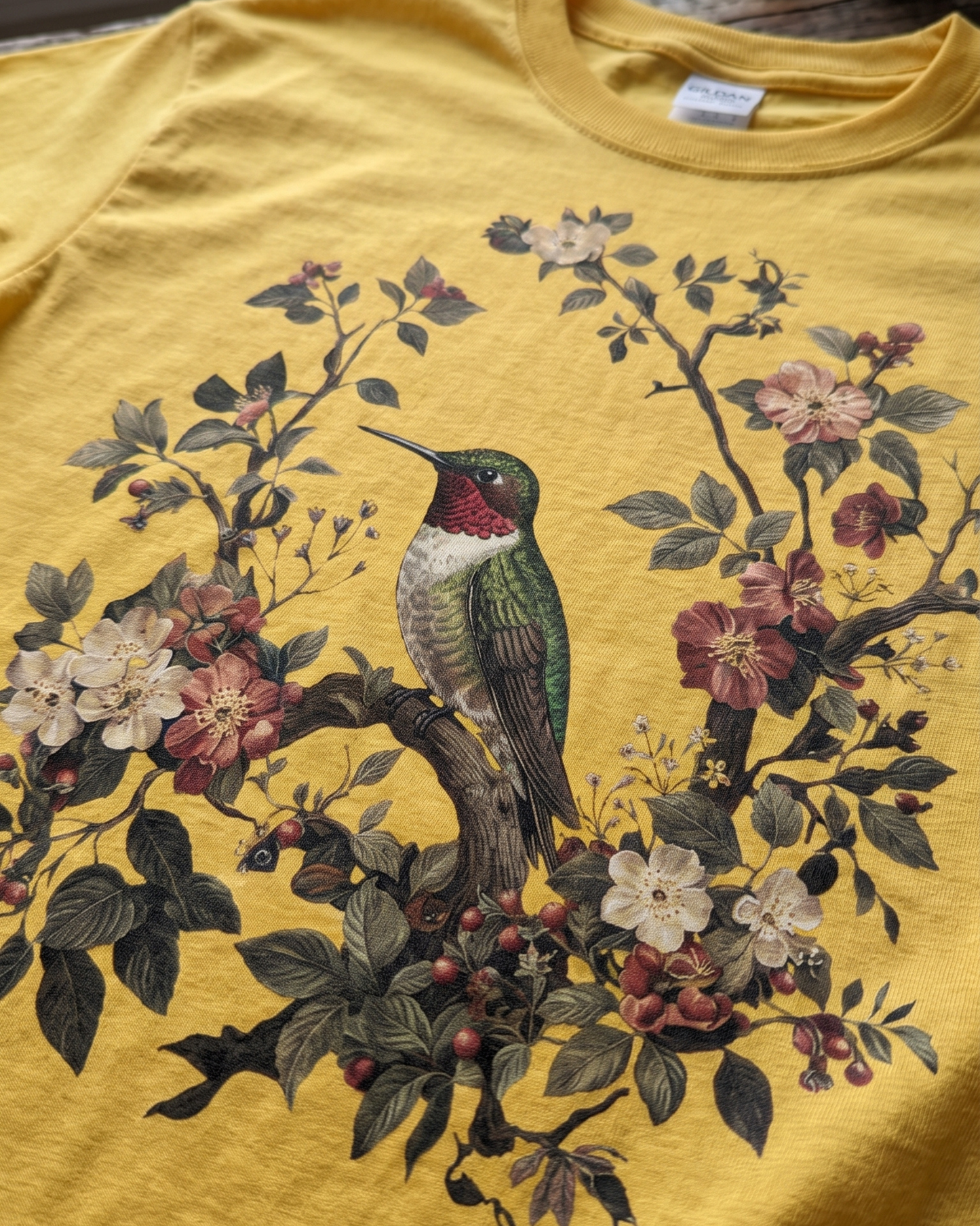Floral Hummingbird T‑Shirt