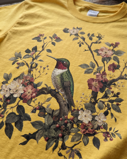 Floral Hummingbird T‑Shirt