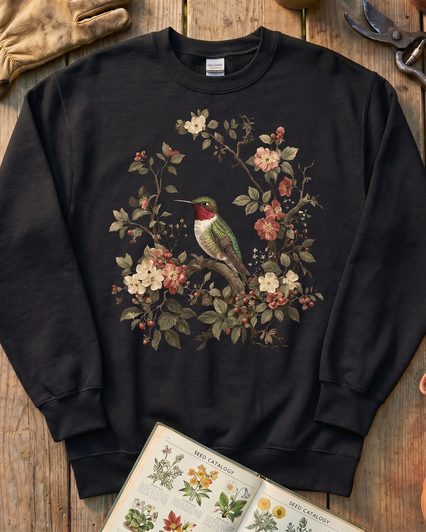 Floral Hummingbird Sweatshirt