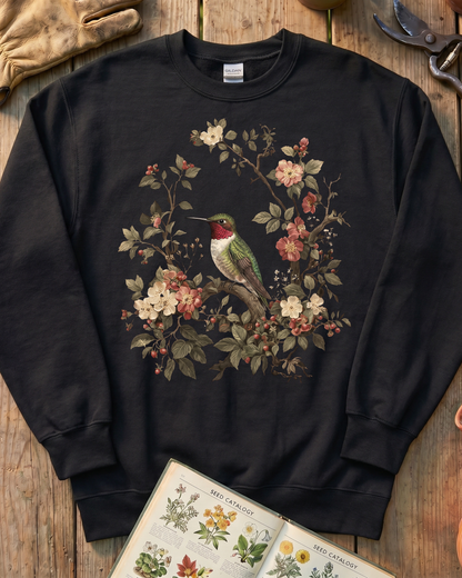 Floral Hummingbird Sweatshirt