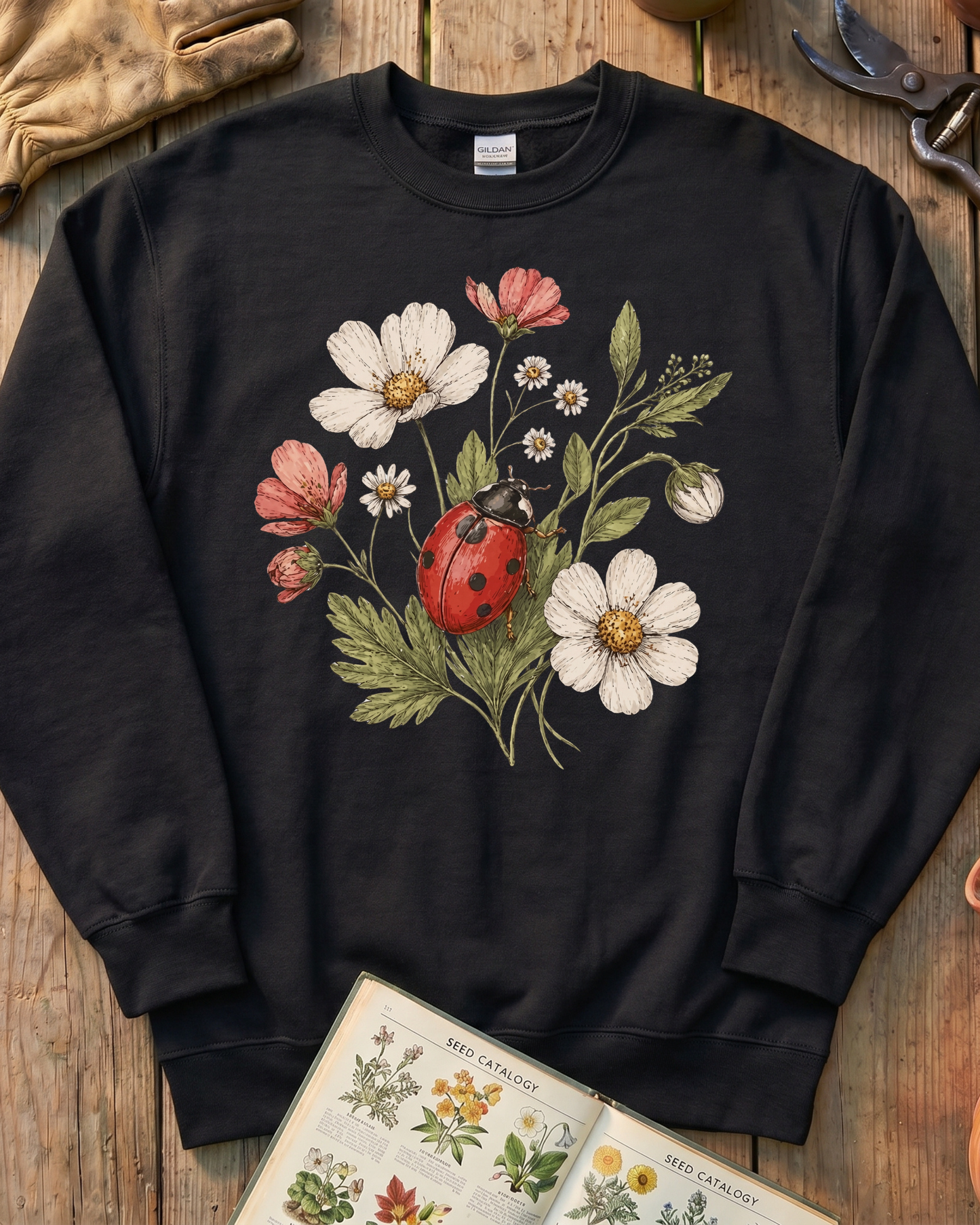 Ladybug Flowers Sweatshirt