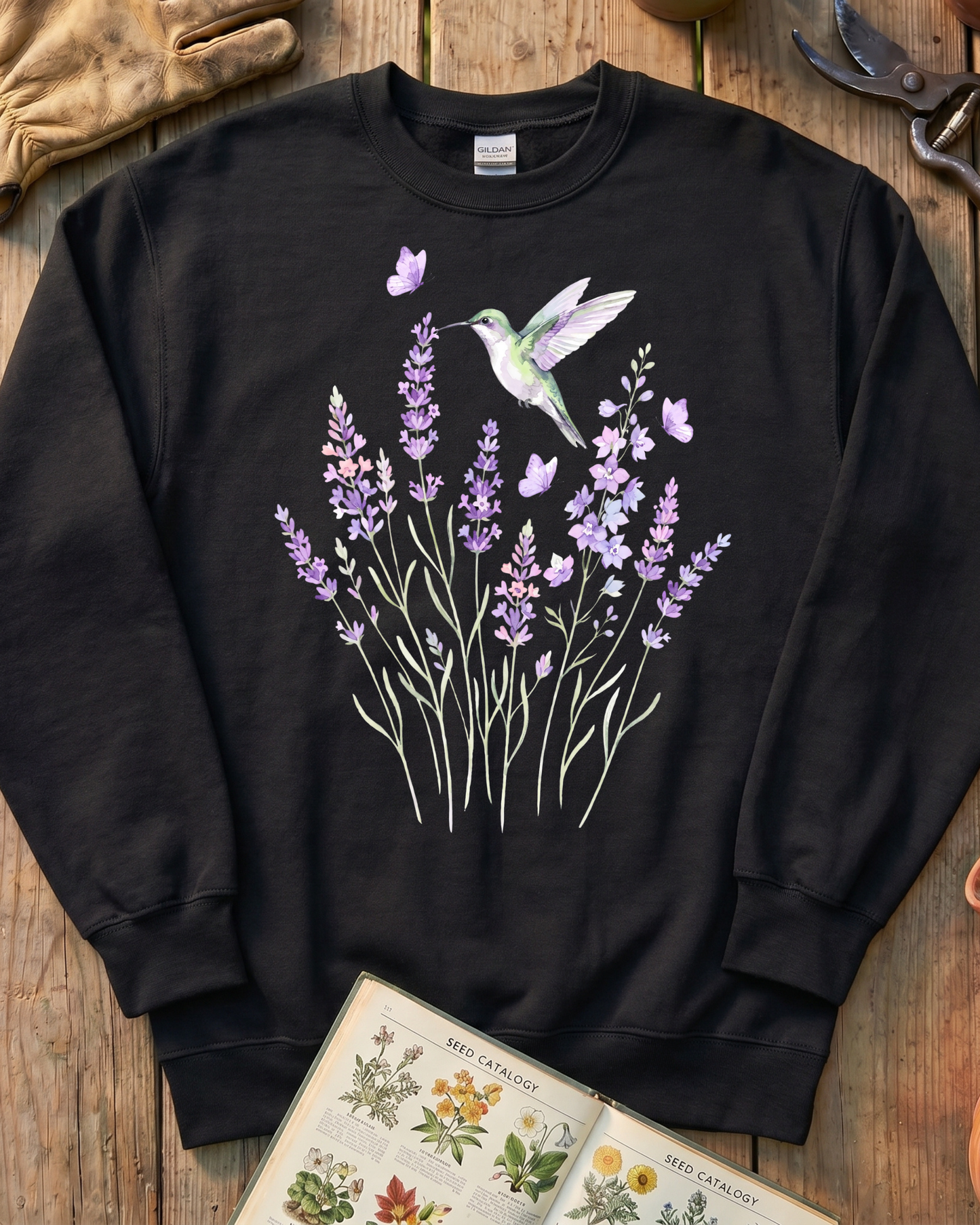 Hummingbird Lavender Sweatshirt