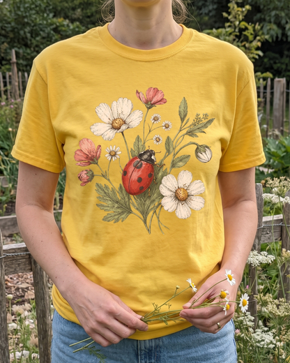 Ladybug Flowers T‑Shirt