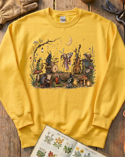 Moonlit Garden Insect Orchestra Sweatshirt