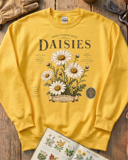 Daisy Seed Catalog Vintage Botanical Sweatshirt