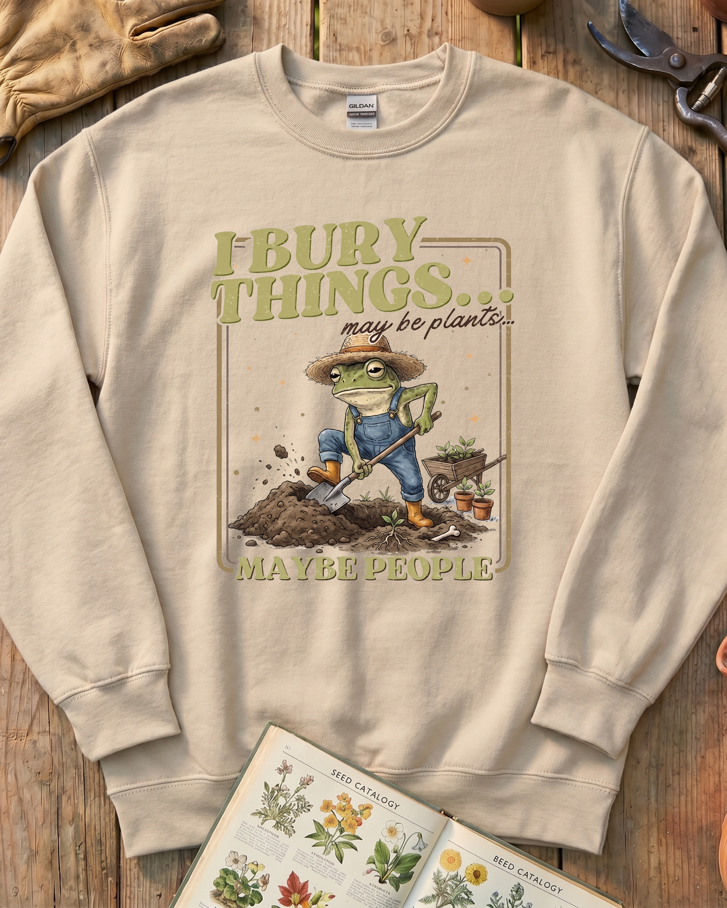 Funny Gardening Frog Sweatshirt