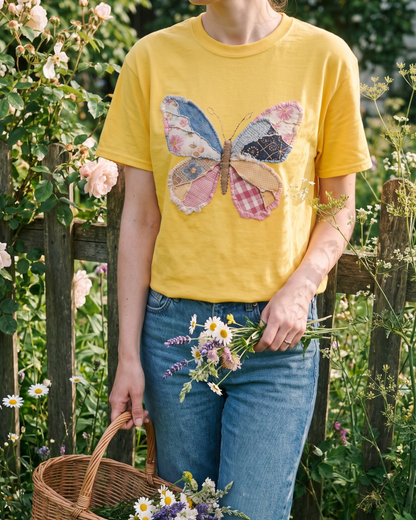 Patchwork Butterfly T‑Shirt