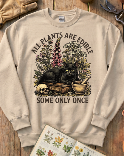 All Plants Are Edible Black Cat Sweatshirt