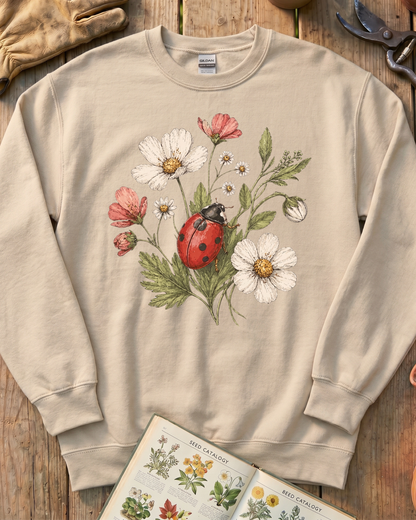 Ladybug Flowers Sweatshirt