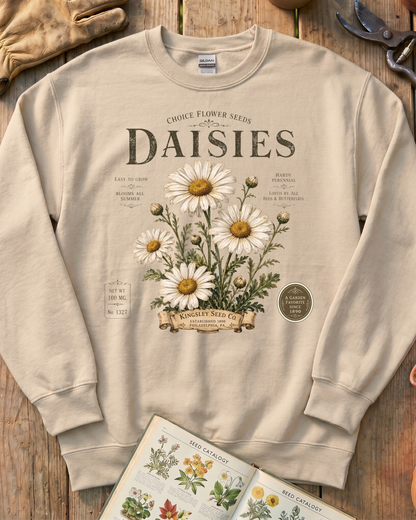 Daisy Seed Catalog Vintage Botanical Sweatshirt