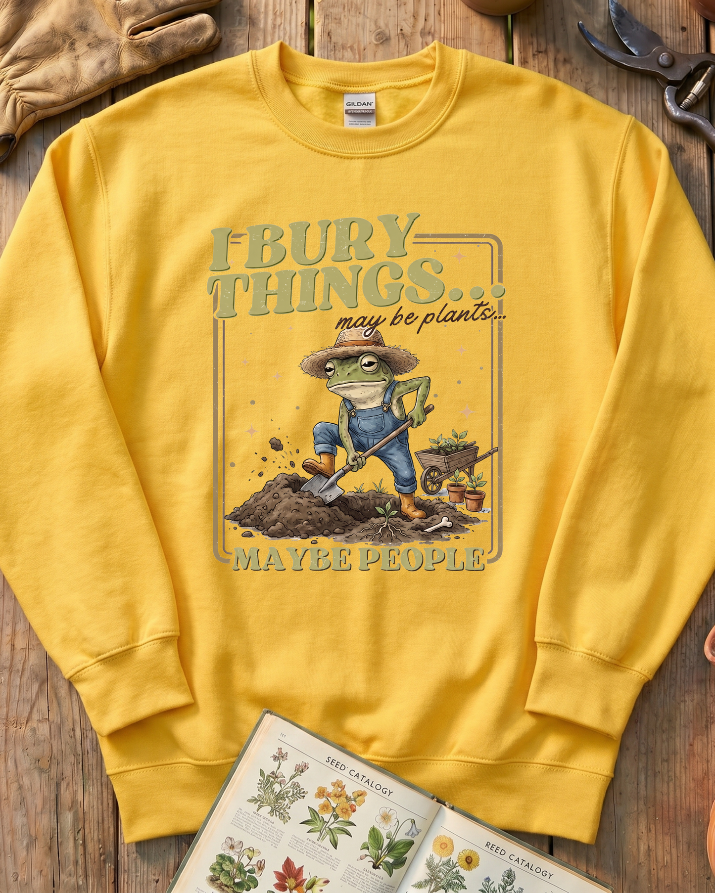 Funny Gardening Frog Sweatshirt