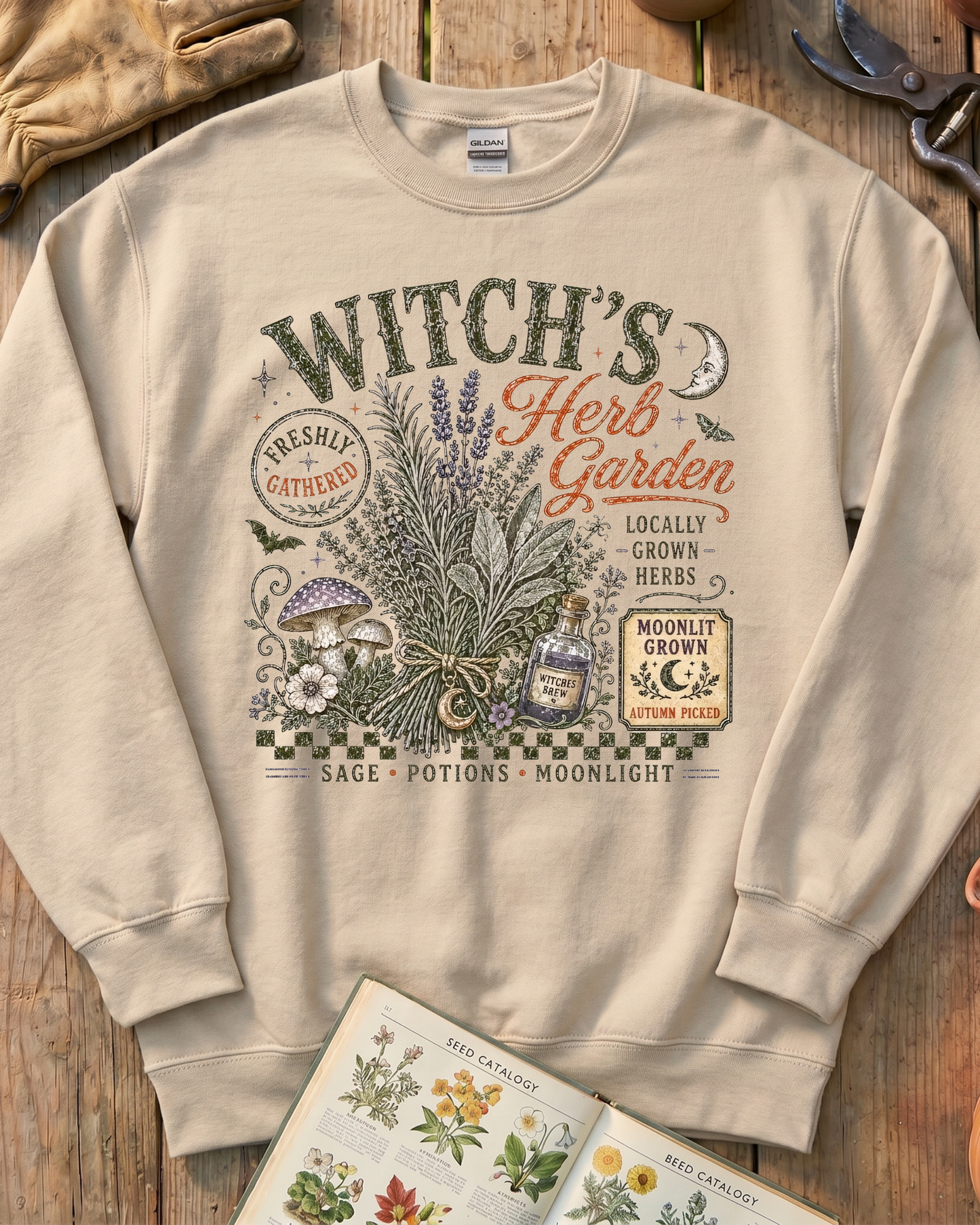 Autumn Witch Herb Garden Sweatshirt