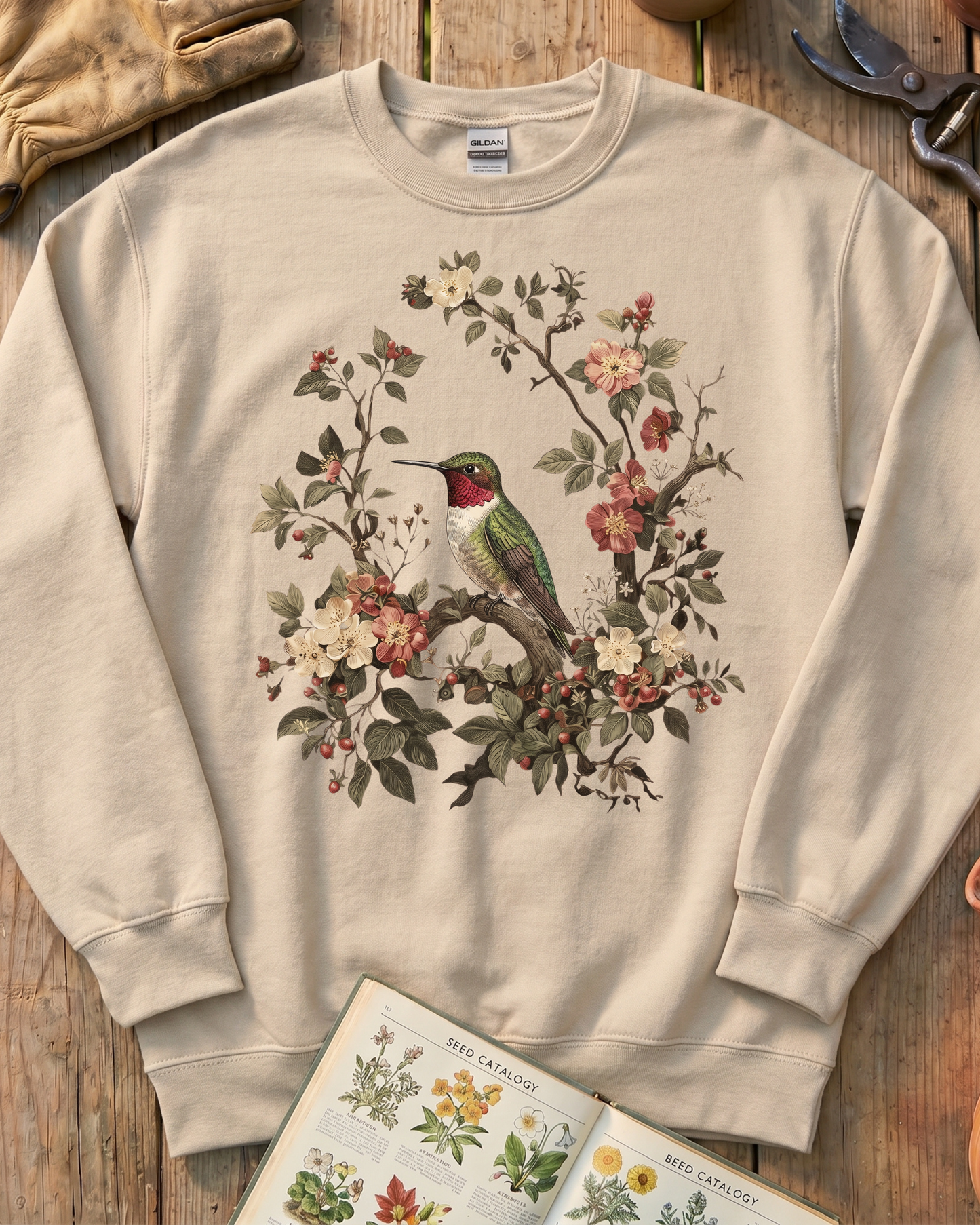 Floral Hummingbird Sweatshirt