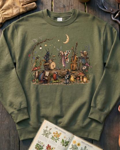 Moonlit Garden Insect Orchestra Sweatshirt