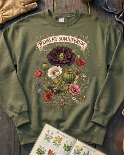 Papaver Somniferum Opium Poppy Sweatshirt
