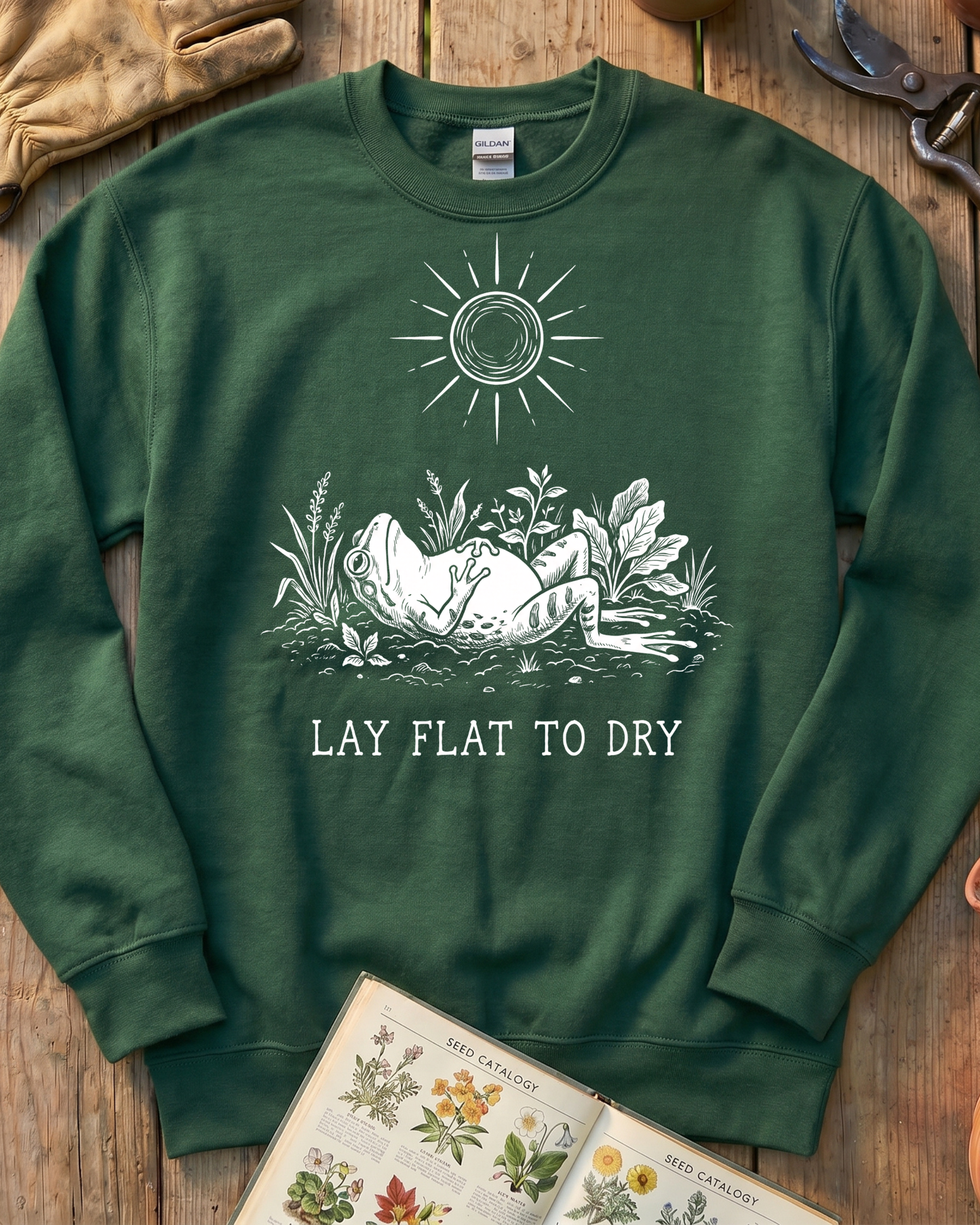 Sunbathing Garden Frog Sweatshirt