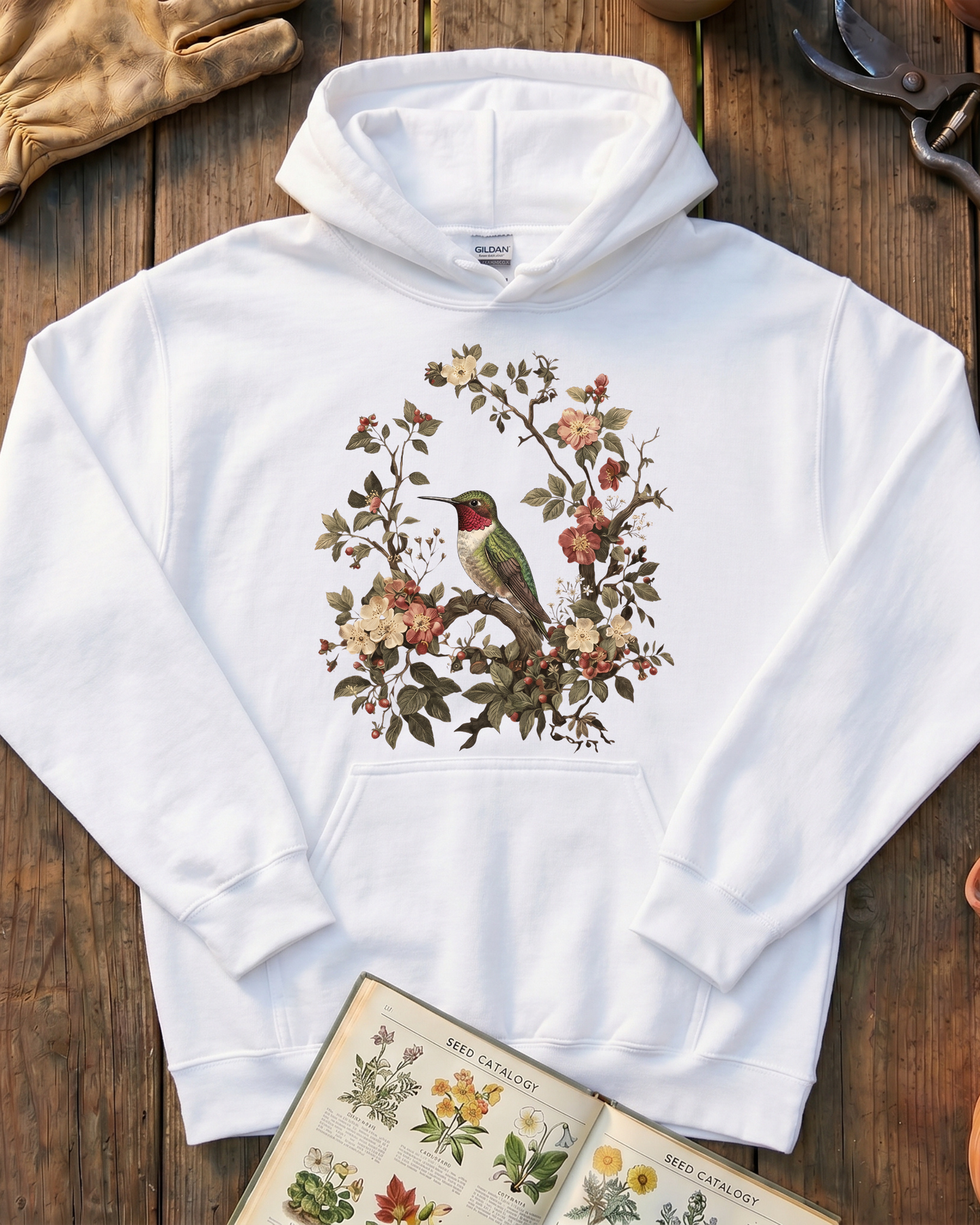 Floral Hummingbird Hoodie