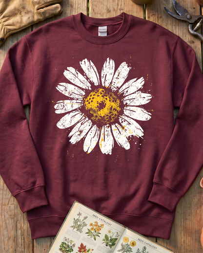 Yellow Daisy Ink Flower Sweatshirt