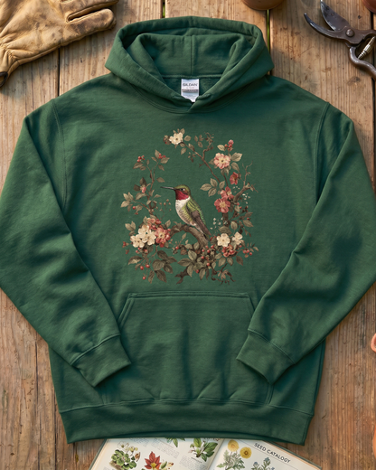 Floral Hummingbird Hoodie